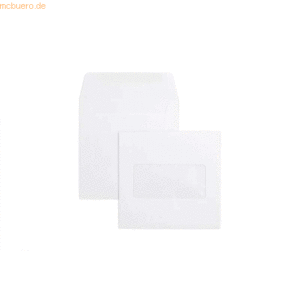 Blanke Briefumschläge 125x125mm 100g/qm haftklebend Sonderfenster VE=1