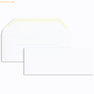 Blanke Briefumschläge 80x205mm 100g/qm gummiert VE=100 Stück weiß