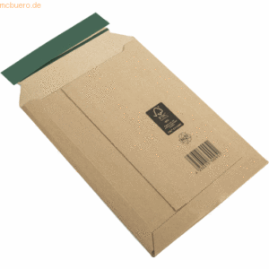 Blanke Vollpapptaschen braun 175x250x32mm Vollpappe Haftklebung VE=100