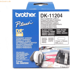 Brother DK-Etiketten 17x54mm weiß VE=400 Stück