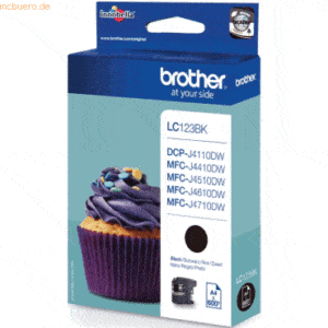 Brother Tintenpatrone Brother LC-123BK schwarz (ca. 600 Seiten)