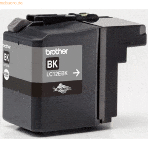 Brother Tintenpatrone Brother LC-12EBK schwarz (ca. 2400 Seiten)