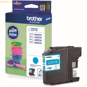 Brother Tintenpatrone Brother LC-221C cyan (ca. 260 Seiten)