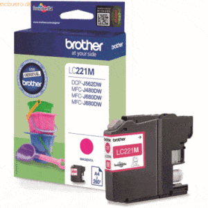 Brother Tintenpatrone Brother LC-221M magenta (ca. 260 Seiten)