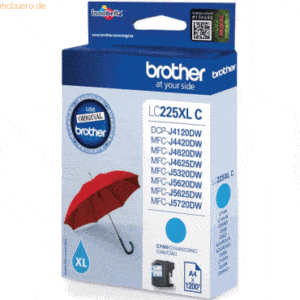 Brother Tintenpatrone Brother LC-225XLC cyan (ca. 1200 Seiten)