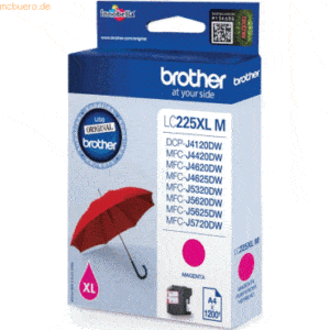 Brother Tintenpatrone Brother LC-225XLM magenta (ca. 1200 Seiten)