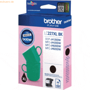 Brother Tintenpatrone Brother LC-227XLBK schwarz (ca. 1200 Seiten)