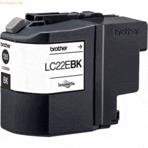 Brother Tintenpatrone Brother LC-22EBK schwarz (ca. 2400 Seiten)