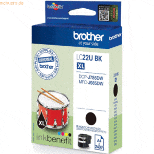 Brother Tintenpatrone Brother LC-22UBK schwarz (ca. 2400 Seiten)