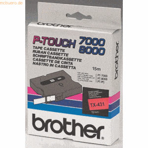 Brother Schriftband TX-431 12mm rot/schwarz
