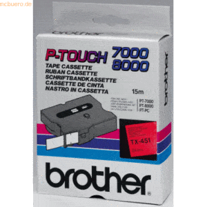 Brother Schriftband TX-451 24mm rot/schwarz