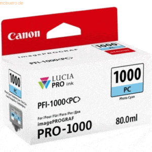Canon Tintenpatrone Canon PFI-1000PC Photo cyan