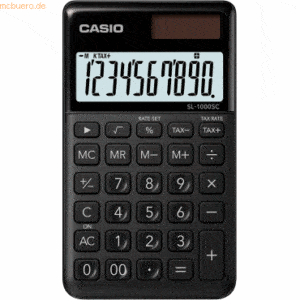 Casio Taschenrechner SL-1000SC Solar-/Batteriebetrieb schwarz