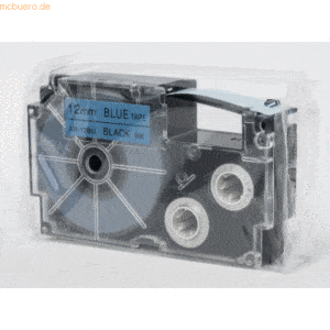 Casio Schriftbandkassette XR-12 BU 12mm schwarz auf blau