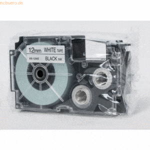 Casio Schriftbandkassette XR-12 WE 12mm schwarz auf weiß