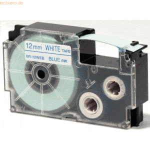 Casio Schriftbandkassette XR-12 WEB 12mm blau auf weiß