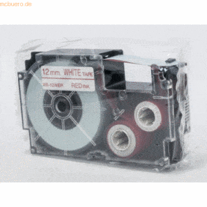 Casio Schriftbandkassette XR-12 WER 12mm rot auf weiß