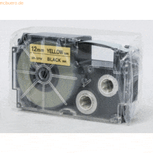 Casio Schriftbandkassette XR-12 YW 12mm schwarz auf gelb