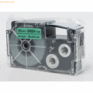 Casio Schriftbandkassette XR-18 GN 18mm schwarz auf grün