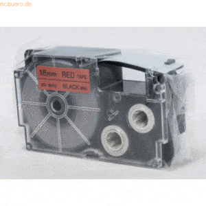 Casio Schriftbandkassette XR-18 RD 18mm schwarz auf rot