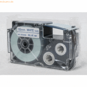 Casio Schriftbandkassette XR-18 WEB 18mm blau auf weiß