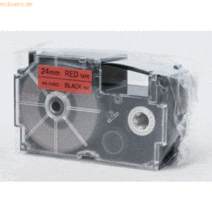 Casio Schriftbandkassette XR-24 RD 24mm schwarz auf rot