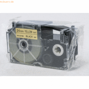 Casio Schriftbandkassette XR-24 YW 24mm schwarz auf gelb