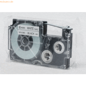 Casio Schriftbandkassette XR-6 WE 6mm schwarz auf weiß