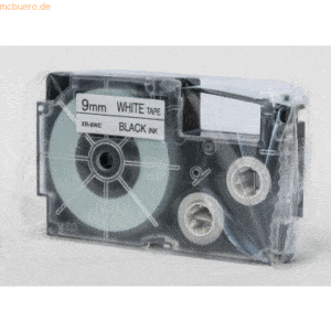 Casio Schriftbandkassette XR-9 WE 9mm schwarz auf weiß