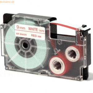 Casio Schriftbandkassette XR-9 WER 9mm rot auf weiß