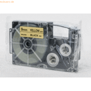 Casio Schriftbandkassette XR-9 YW 9mm schwarz auf gelb