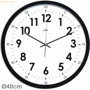 Orium Wanduhr Durchmesser 40cm schwarz