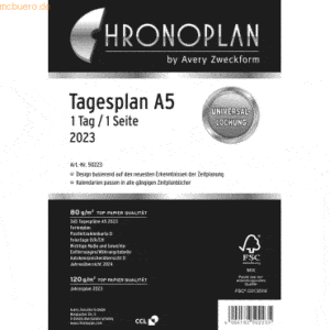 Chronoplan Tagesplan A5 1 Tag/1 Seite Kalendarium 2023