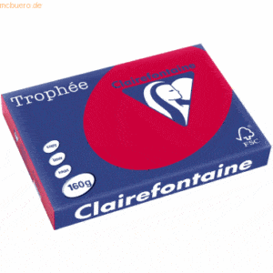 4 x Clairefontaine Kopierpapier Trophee A3 160g/qm VE=250 Blatt kirsch