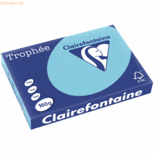 4 x Clairefontaine Kopierpapier Trophee A3 160g/qm VE=250 Blatt blau