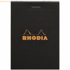 10 x Rhodia Notizblock Rhodia Nr. 11 A7 kariert 80 Blatt schwarz