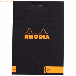 10 x Rhodia Notizblock Basics A7 liniert 70 Blatt schwarz