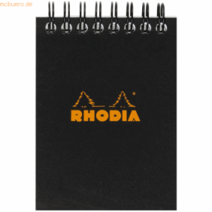 10 x Rhodia Spiralnotizblock A7 80 Blatt 80g Dot Lineatur schwarz