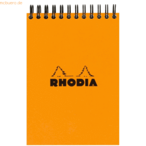 10 x Rhodia Spiralnotizblock A7 80 Blatt 80g Dot Lineatur orange