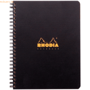 Rhodia Notizbuch A5+ 80 Blatt Wire-O-Bindung 90g kariert schwarz