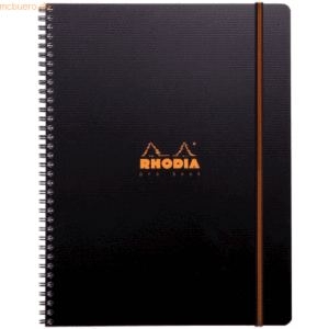 Rhodia Notizbuch A4+ 80 Blatt Wire-O-Bindung 90g kariert schwarz