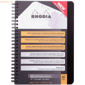 5 x Rhodia Notizbuch A5 80 Blatt Wire-O-Bindung 90g 80 Blatt mit Vordr