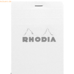 10 x Rhodia Notizblock White Nr. 12 85x120 kariert 80 Blatt weiß