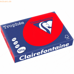 5 x Clairefontaine Kopierpapier Trophee A4 120g/qm VE=250 Blatt korall