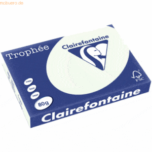 5 x Clairefontaine Kopierpapier Trophee A3 80g/qm VE=500 Blatt blaßgrü