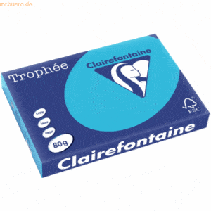 5 x Clairefontaine Kopierpapier Trophee A3 80g/qm VE=500 Blatt royalbl