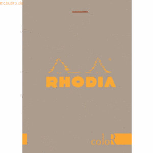 10 x Rhodia Notizblock color 85x120 70 Blatt liniert mausgrau