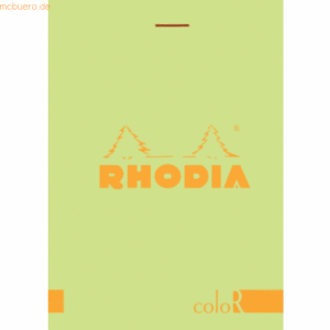 10 x Rhodia Notizblock color 85x120 70 Blatt liniert anisgrün