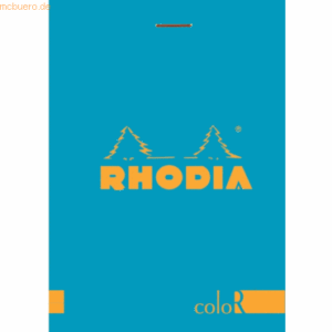 10 x Rhodia Notizblock color 85x120 70 Blatt liniert türkis
