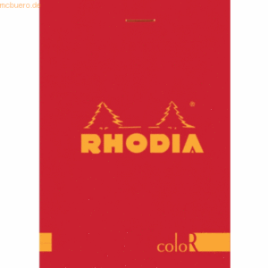 10 x Rhodia Notizblock color 85x120 70 Blatt liniert mohnrot